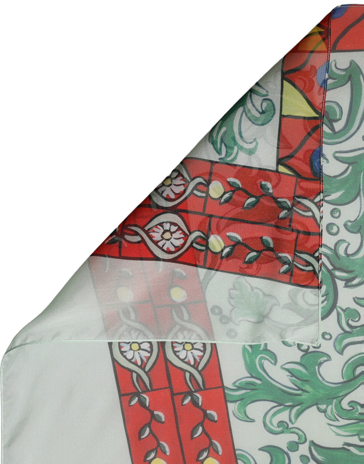 Dolce &amp; Gabbana Multicolor Silk Printed Square Foulard Scarf