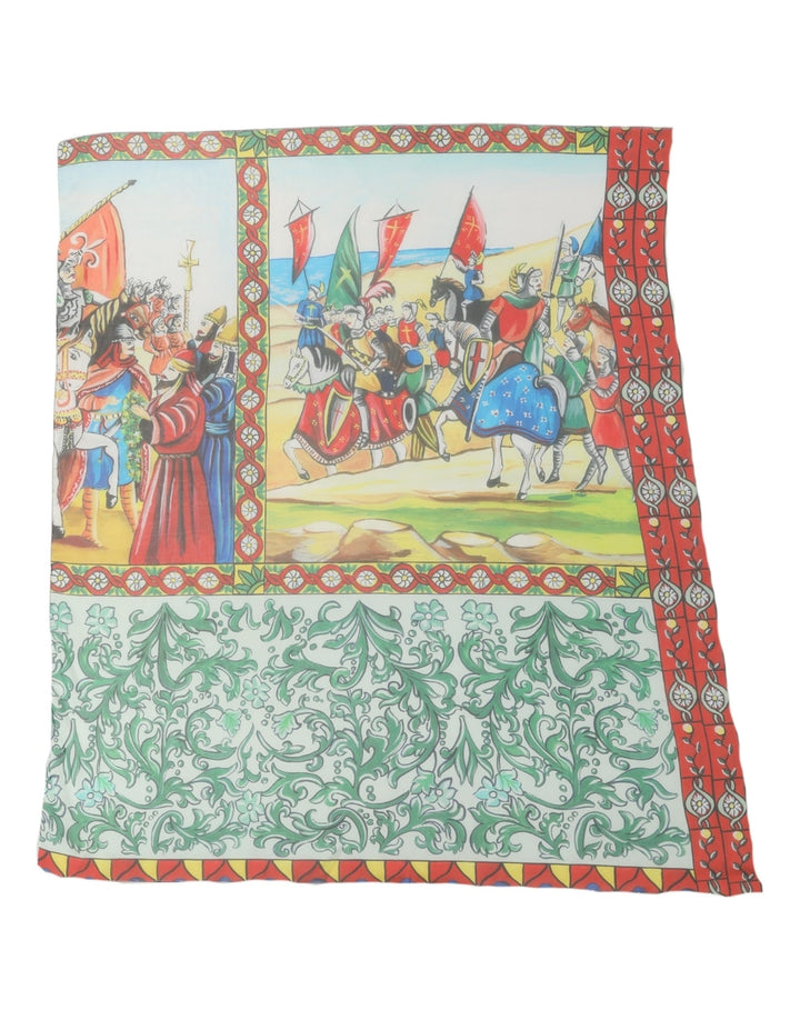 Dolce &amp; Gabbana Multicolor Silk Printed Square Foulard Scarf
