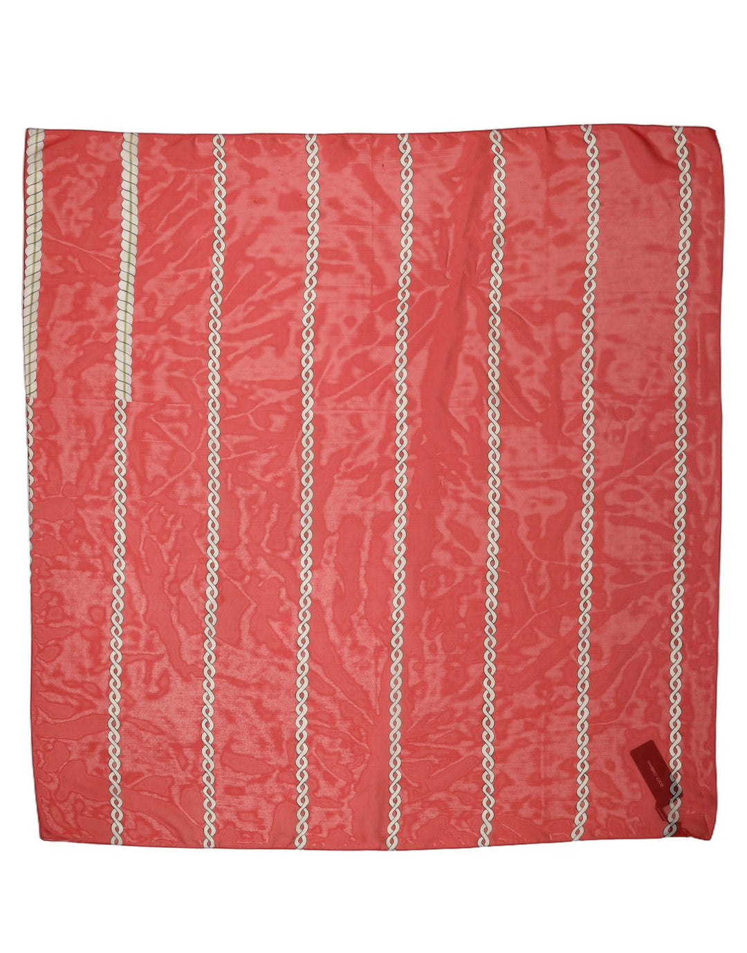 Dolce &amp; Gabbana Red Silk Braided Rope Square Foulard Scarf