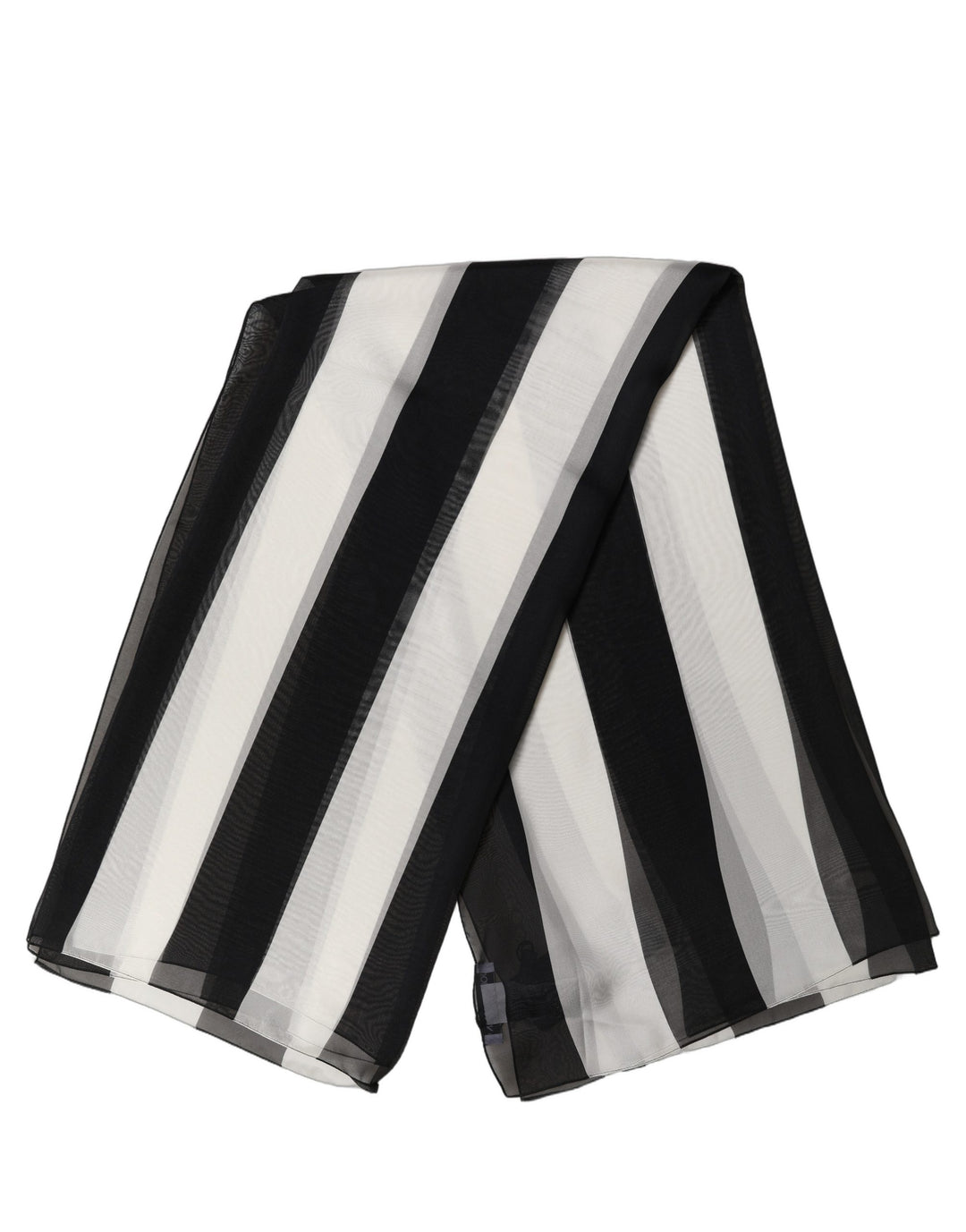Dolce &amp; Gabbana Black White Stripe Silk Square Foulard Scarf
