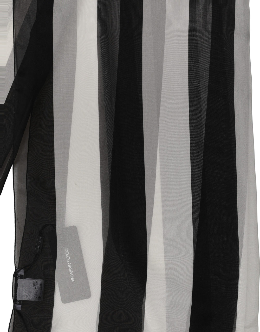 Dolce &amp; Gabbana Black White Stripe Silk Shawl Stole Scarf