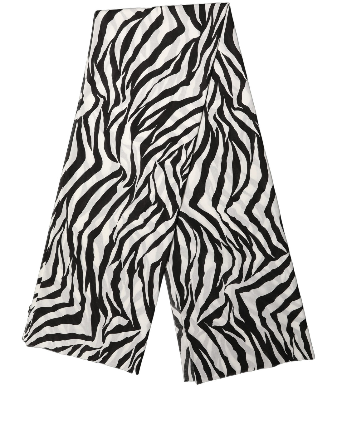 Dolce &amp; Gabbana Black White Zebra Cotton Lace Stole Scarf