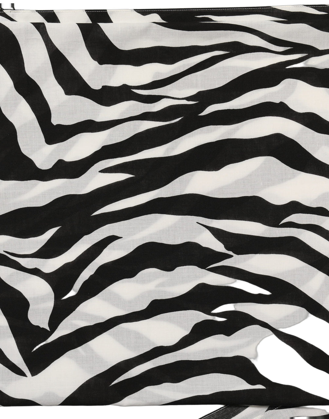 Dolce &amp; Gabbana Black White Zebra Cotton Lace Stole Scarf