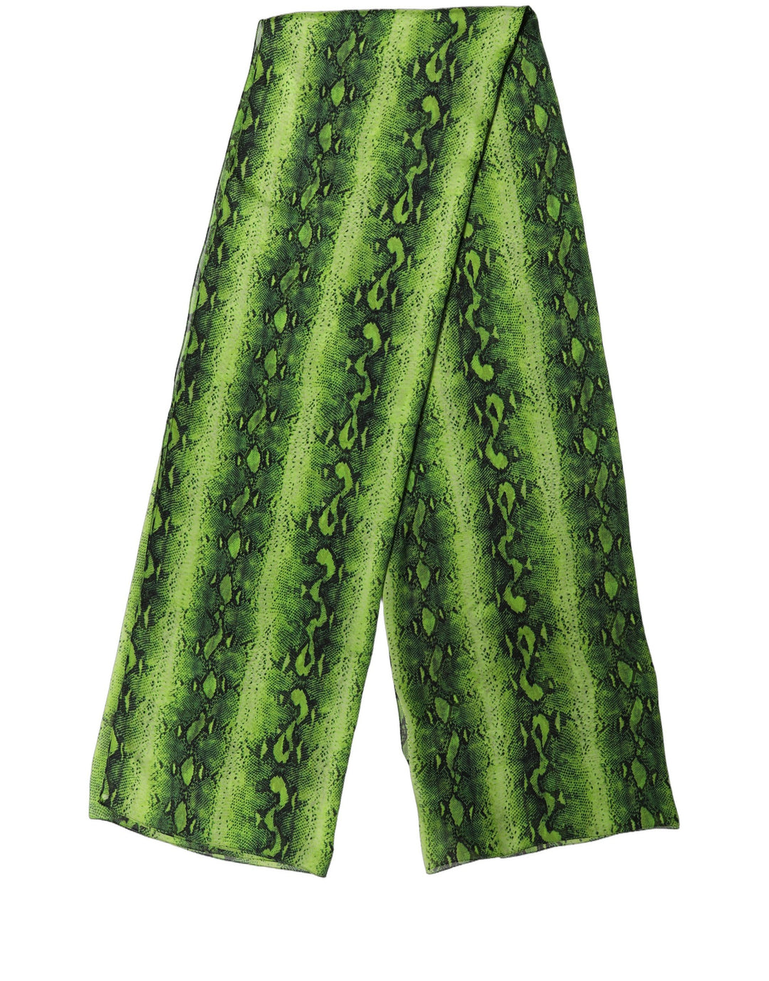 Dolce &amp; Gabbana Green Black Printed Silk Sheer Stole Scarf