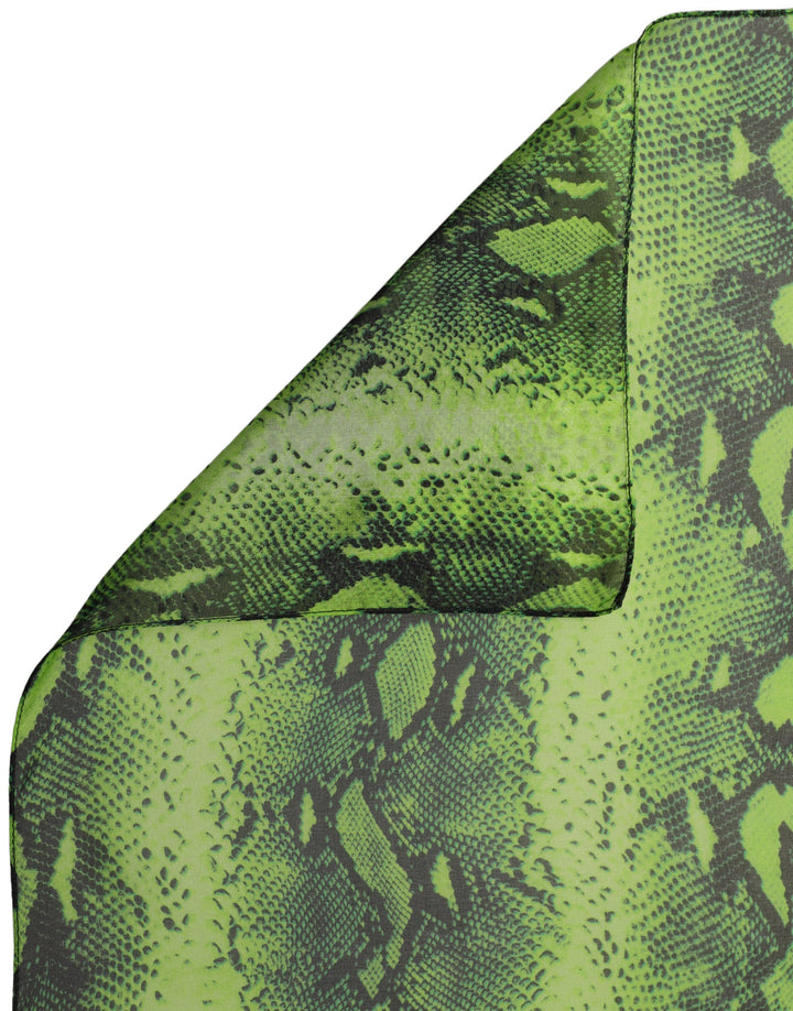 Dolce &amp; Gabbana Green Black Printed Silk Sheer Stole Scarf