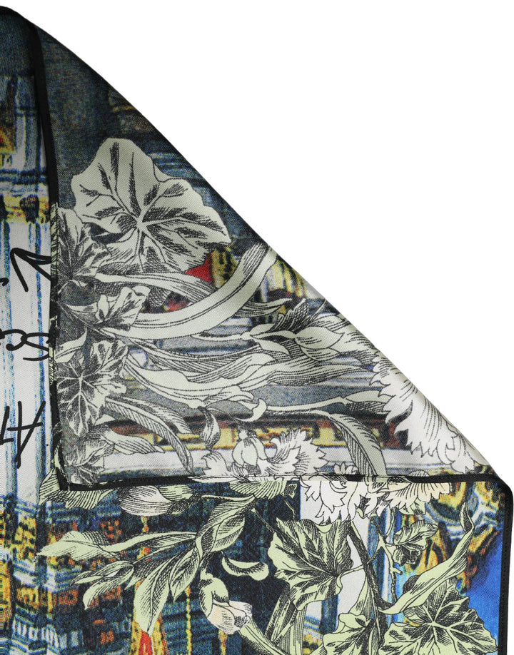 Dolce &amp; Gabbana Multicolor Printed Silk Square Foulard Scarf