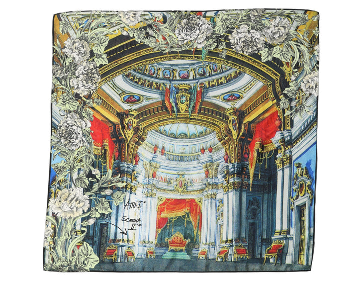 Dolce &amp; Gabbana Multicolor Printed Silk Square Foulard Scarf