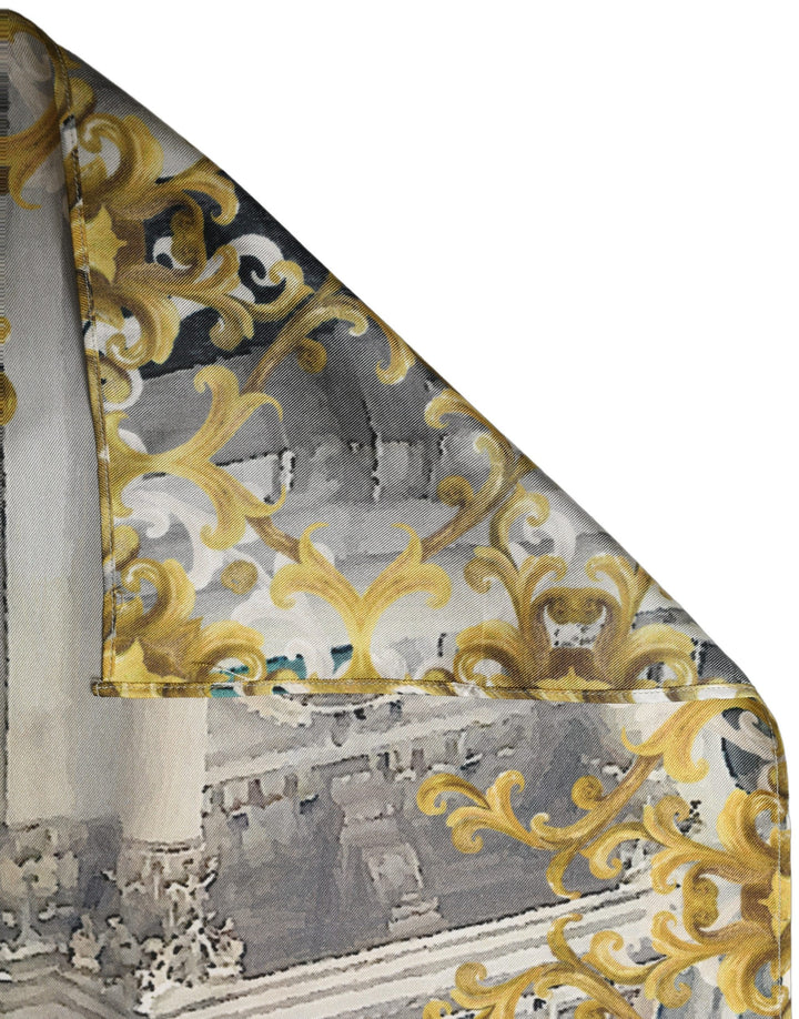 Dolce &amp; Gabbana Multicolor Printed Silk Square Foulard Scarf