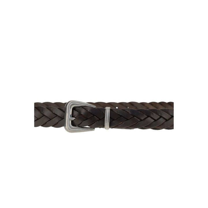 Brunello Cucinelli Brown Calf Leather Bos Taurus Belt