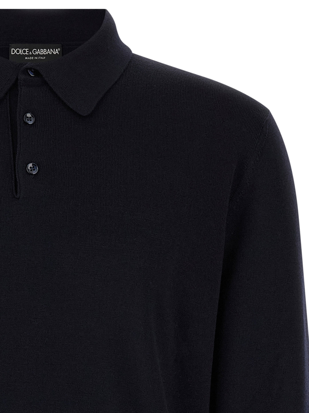 Dolce &amp; Gabbana Blue Virgin Wool Polo Shirt