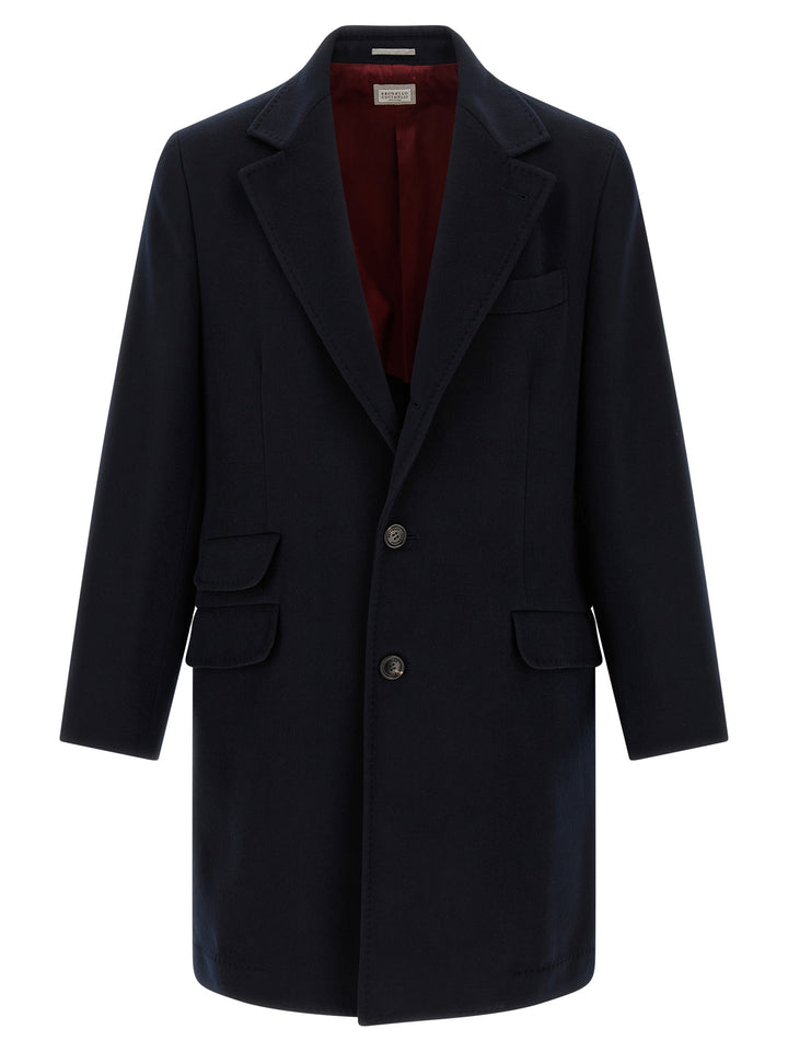 Brunello Cucinelli Blue Virgin Wool Coat
