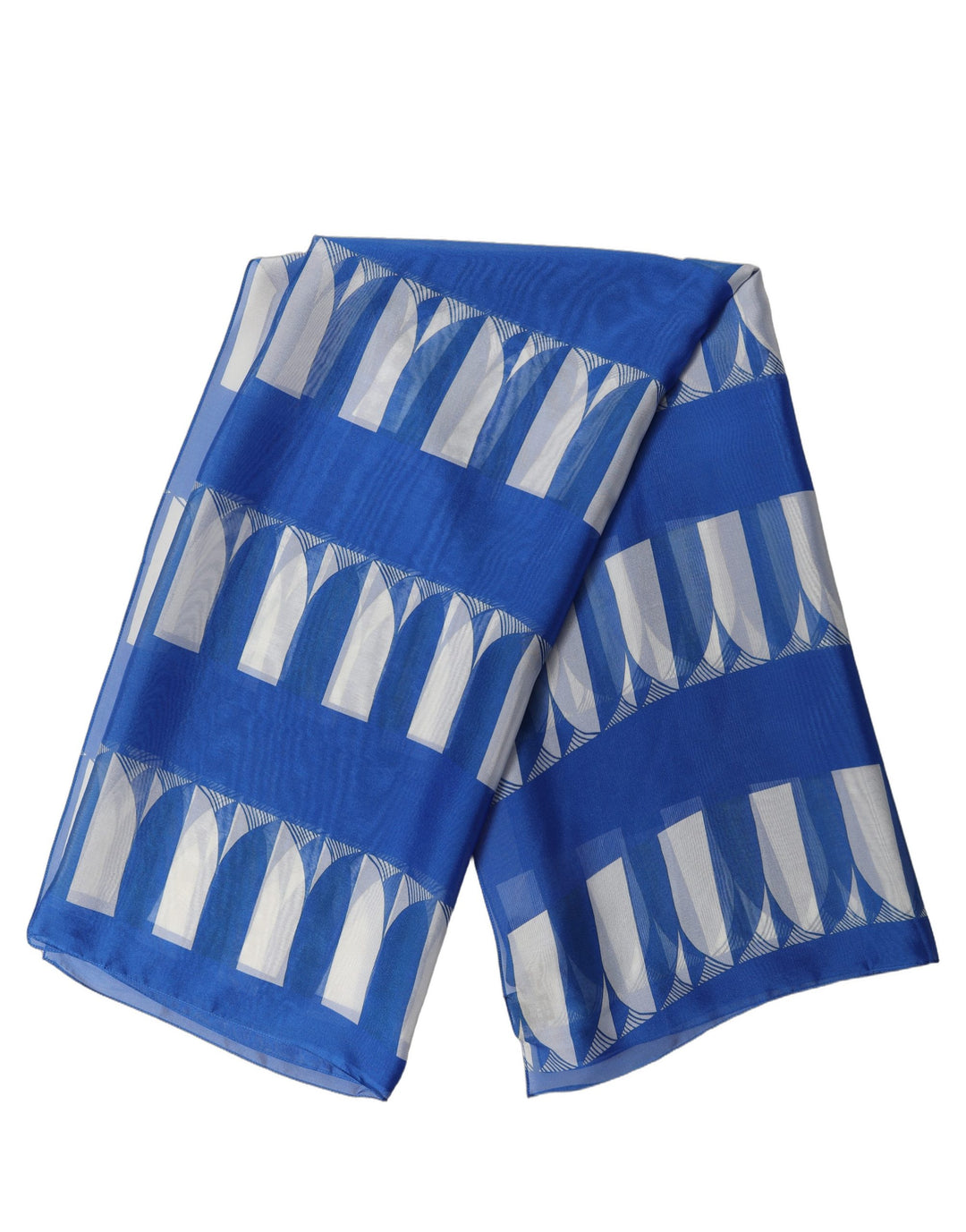Dolce &amp; Gabbana Blue White Patterned Square Foulard Scarf