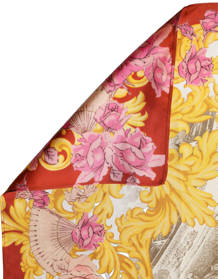 Dolce &amp; Gabbana Multicolor Silk Printed Square Foulard Scarf