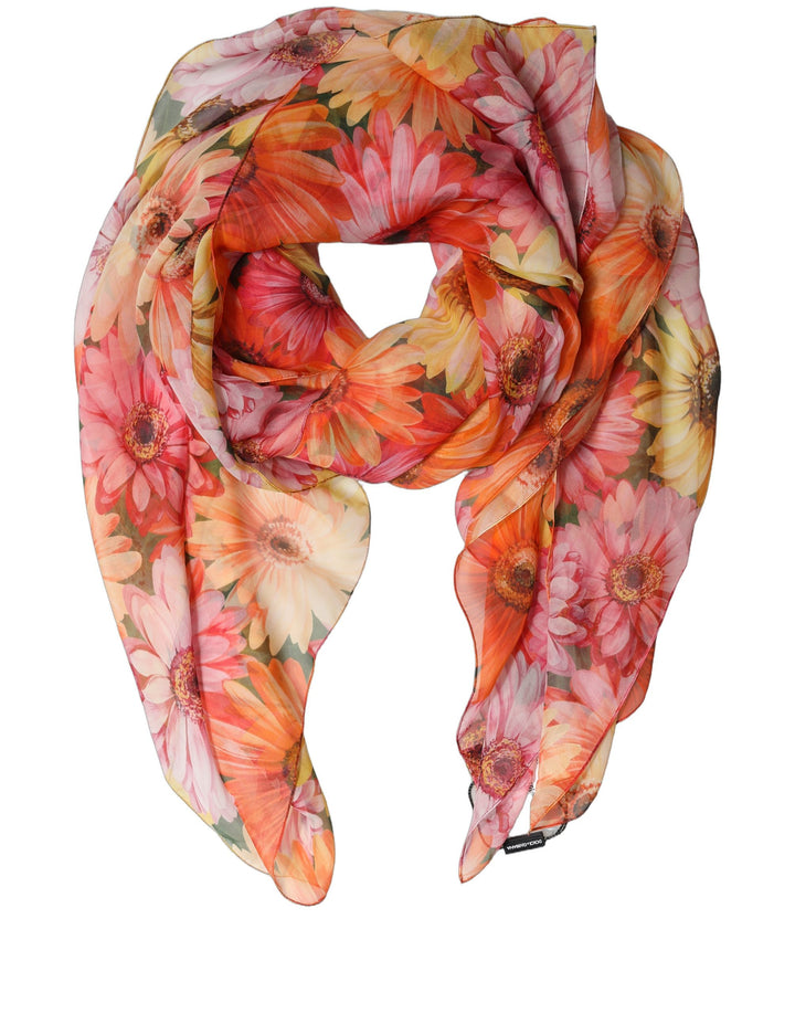 Dolce &amp; Gabbana Multicolor Floral Silk Shawl Stole Scarf