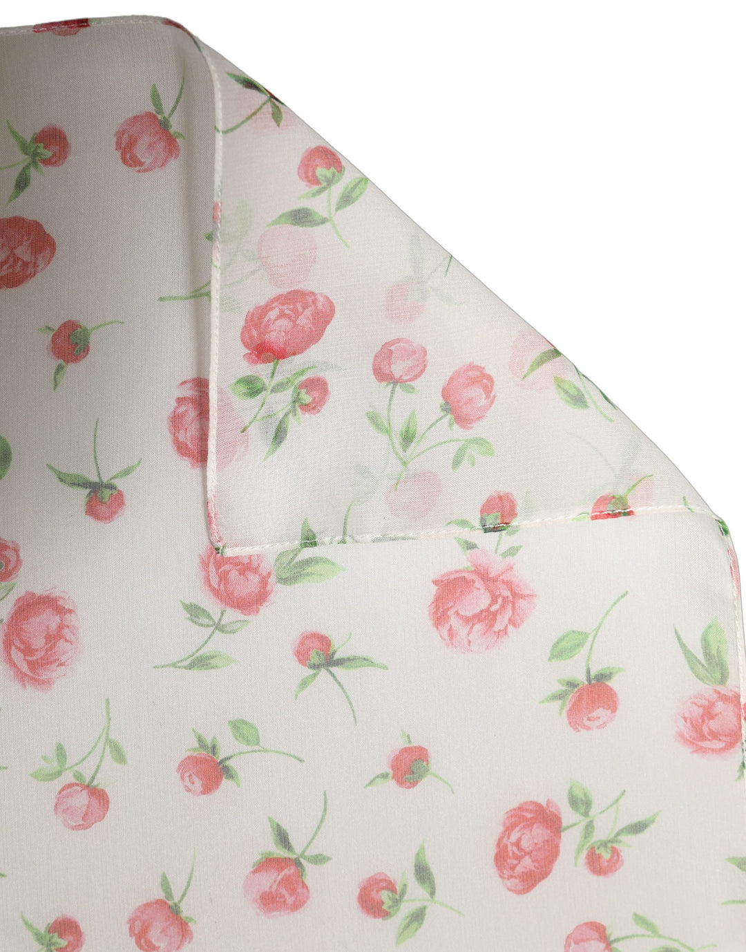 Dolce &amp; Gabbana White Silk Floral Chiffon Long Stole Scarf