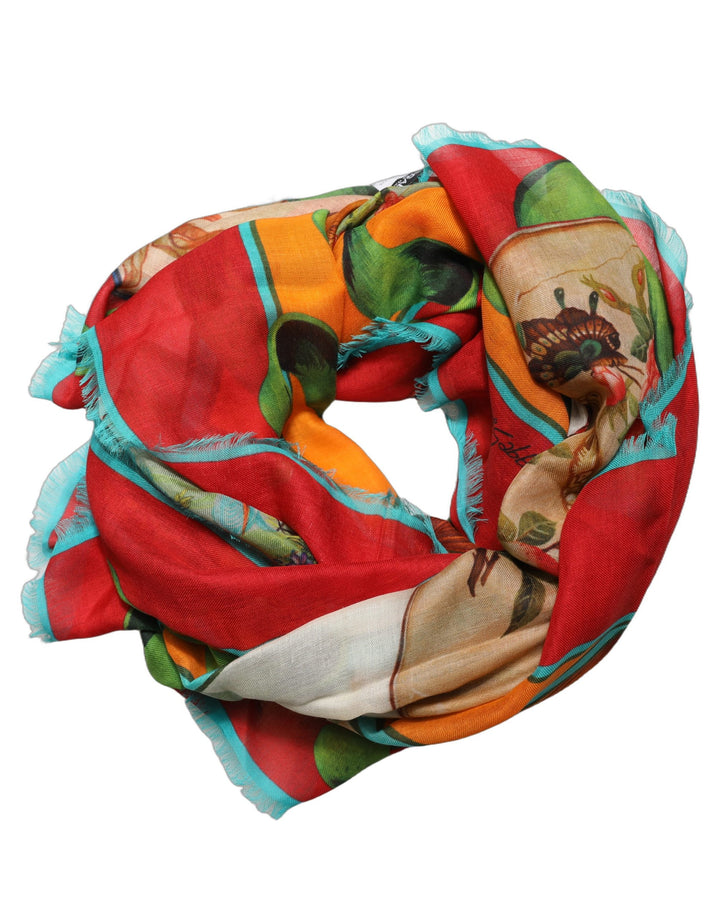 Dolce &amp; Gabbana Multicolor Marco Polo Motifs Shawl Scarf