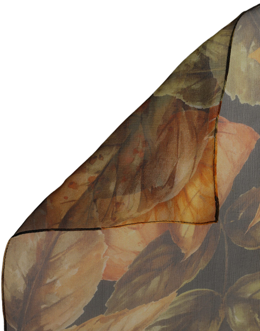 Dolce &amp; Gabbana Multicolor Leaf Print Silk Shawl Stole Scarf