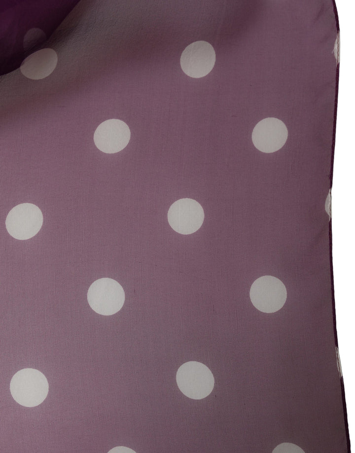 Dolce &amp; Gabbana Purple White Polka Dot Square Foulard Scarf