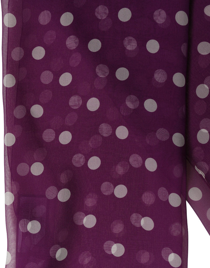 Dolce &amp; Gabbana Purple White Polka Dot Square Foulard Scarf