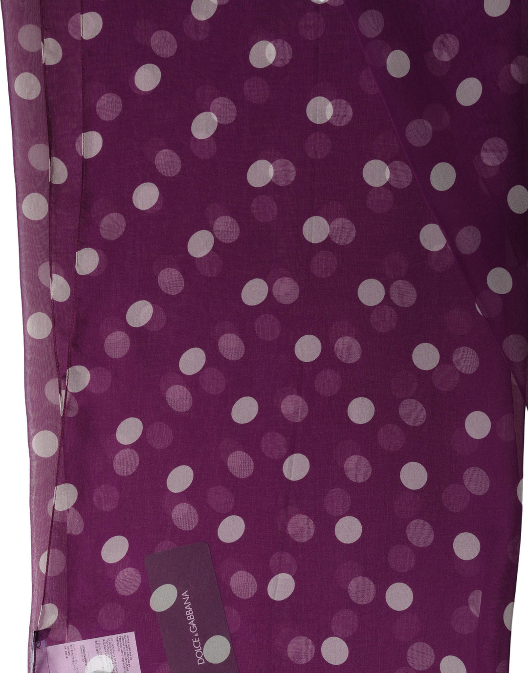 Dolce &amp; Gabbana Purple White Polka Dot Shawl Stole Scarf