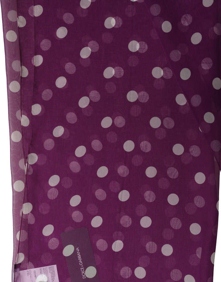Dolce &amp; Gabbana Purple White Polka Dot Shawl Stole Scarf