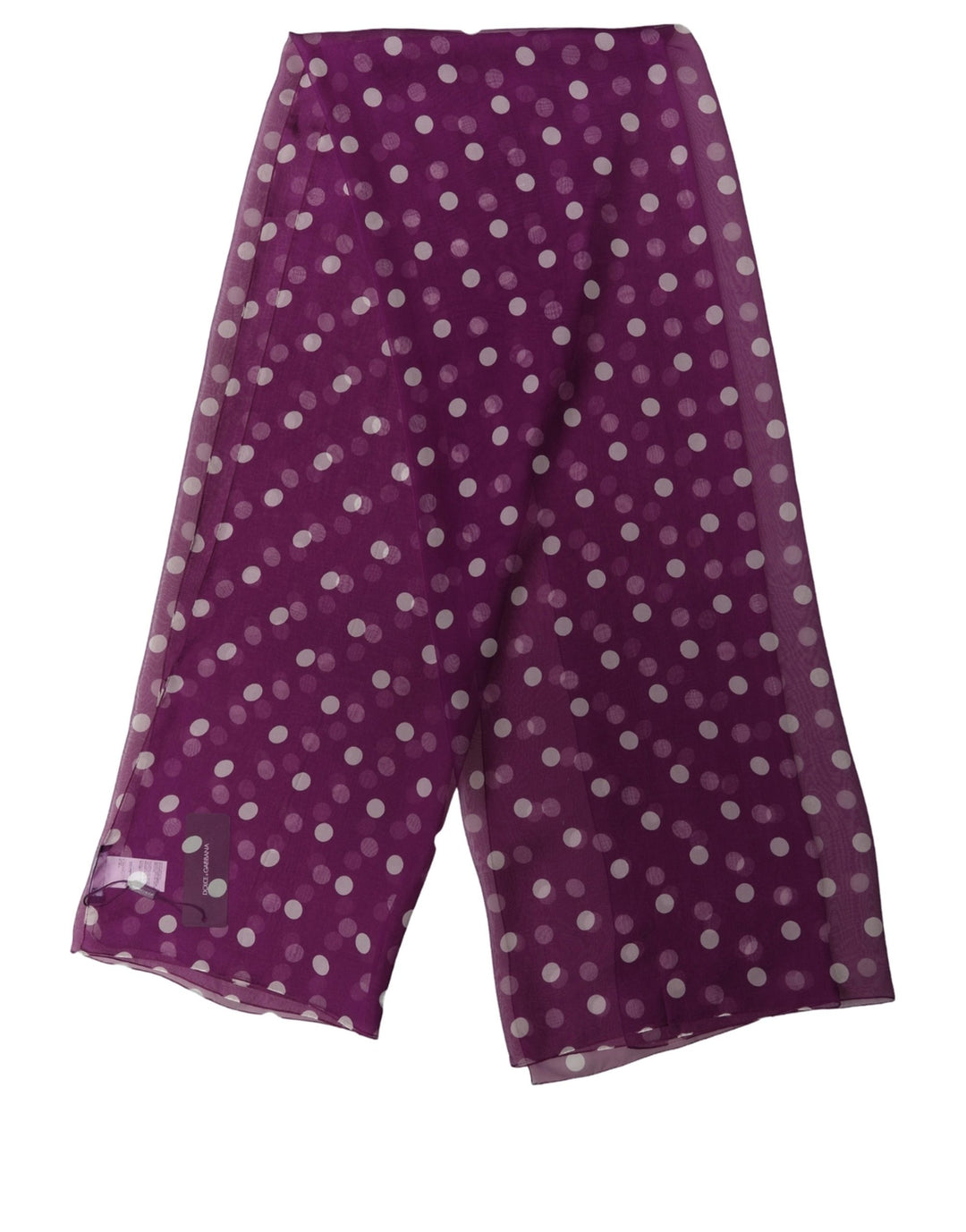 Dolce &amp; Gabbana Purple White Polka Dot Shawl Stole Scarf