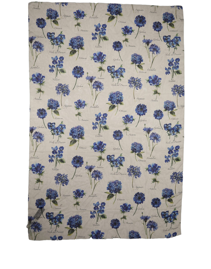 Dolce &amp; Gabbana White Silk Floral Chiffon Long Stole Scarf