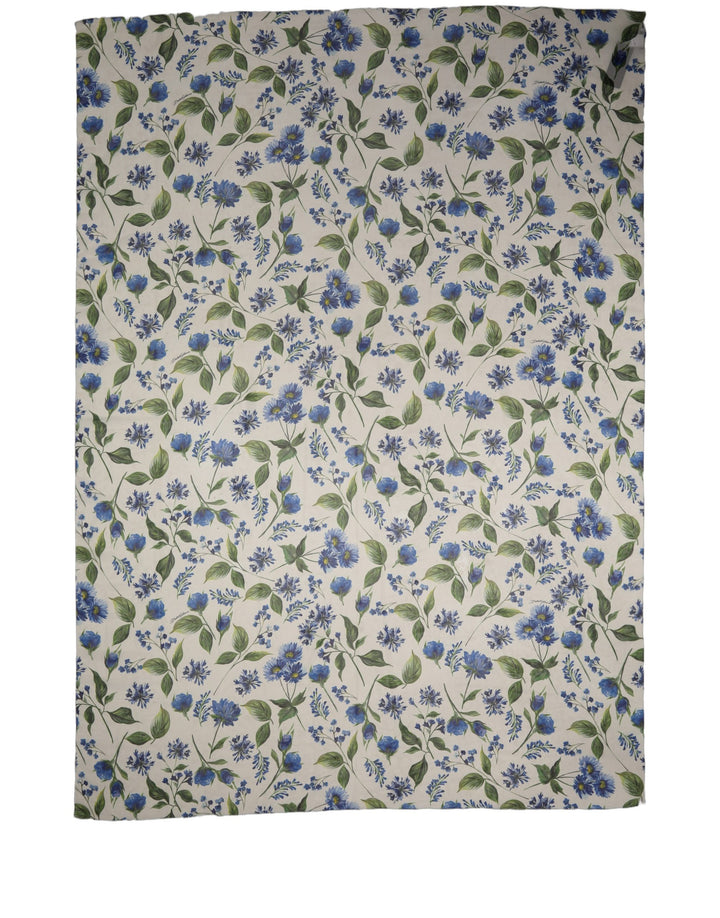 Dolce &amp; Gabbana White Blue Floral Polyester Stole Scarf