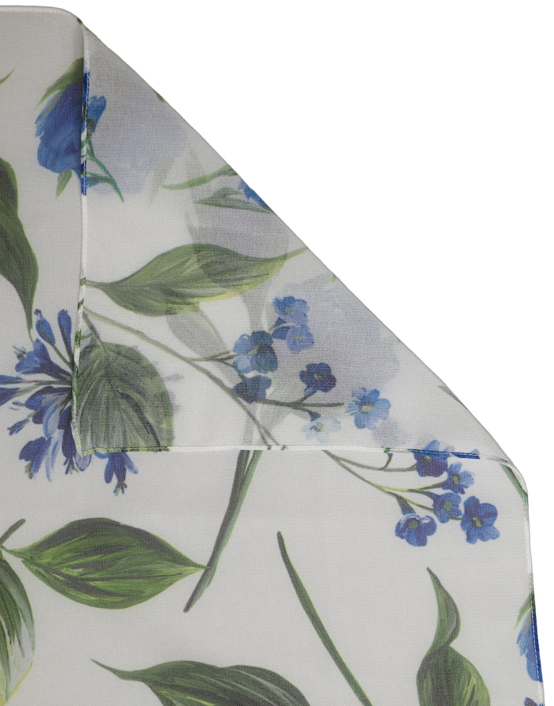 Dolce &amp; Gabbana White Blue Floral Polyester Stole Scarf