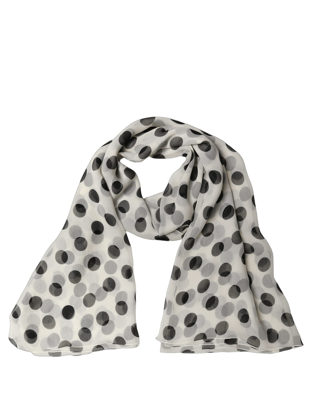 Dolce &amp; Gabbana White Black Polka Dot Shawl Stole Scarf