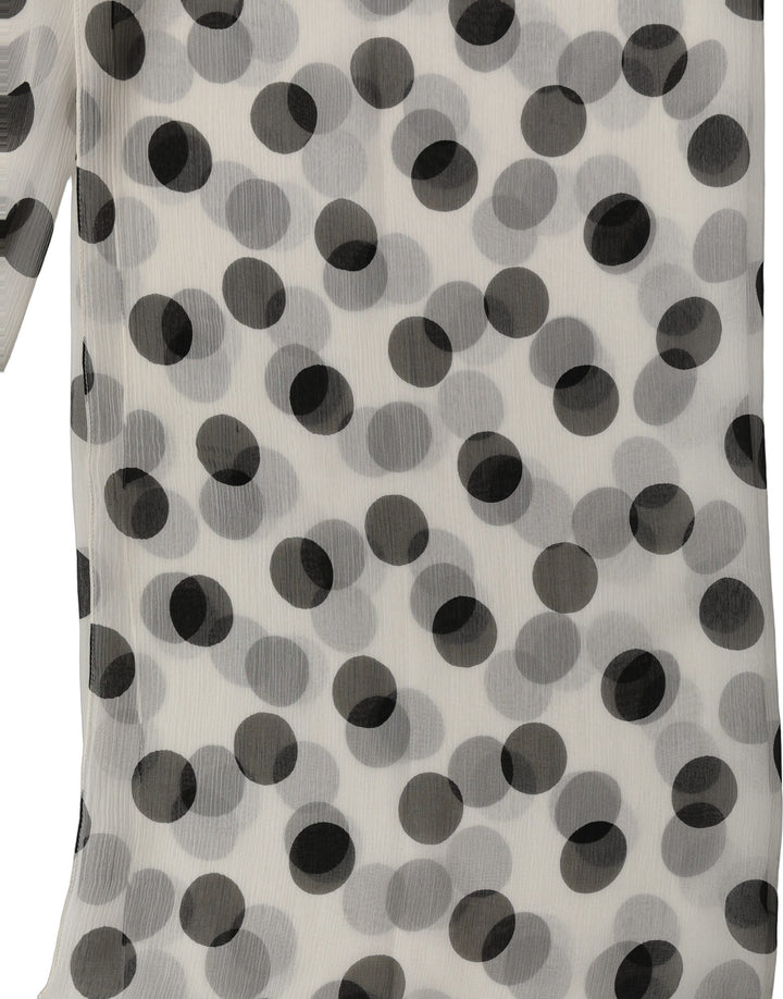Dolce &amp; Gabbana White Black Polka Dot Shawl Stole Scarf