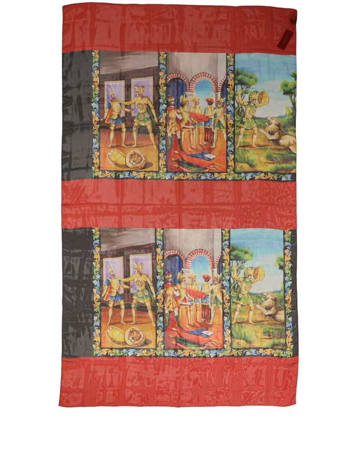 Dolce &amp; Gabbana Multicolor Silk Printed Shawl Stole Scarf