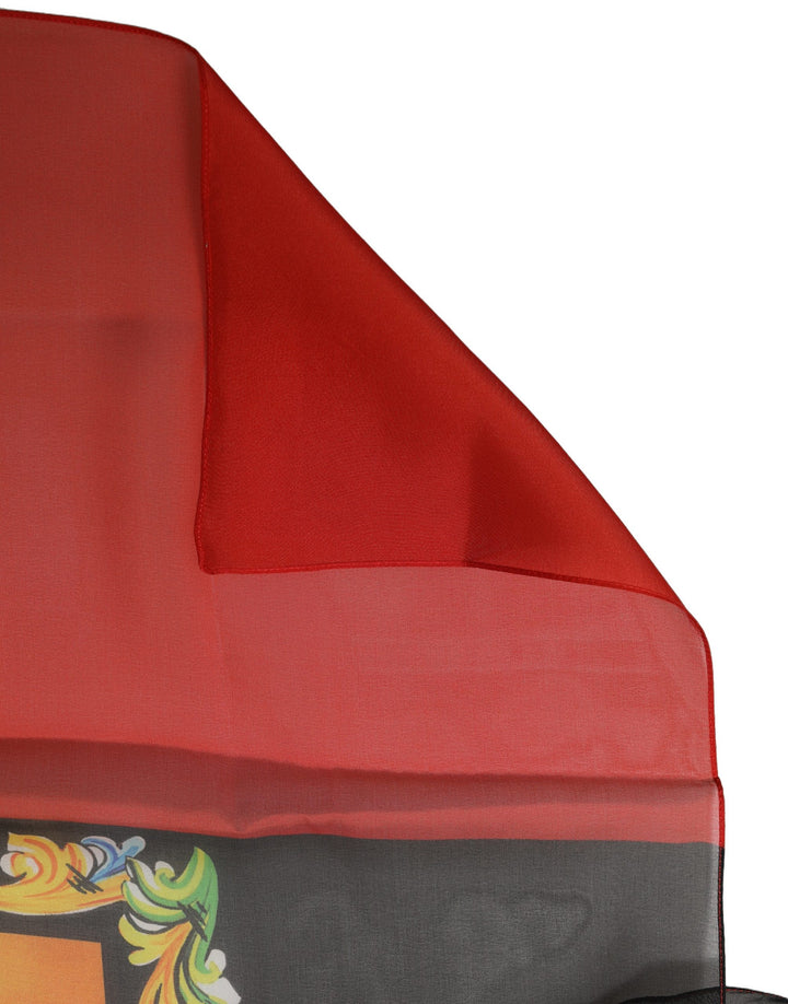 Dolce &amp; Gabbana Multicolor Silk Printed Shawl Stole Scarf