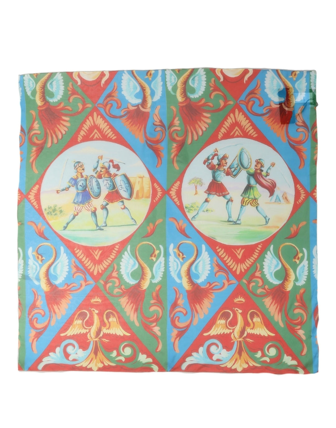 Dolce &amp; Gabbana Multicolor Silk Printed Square Foulard Scarf
