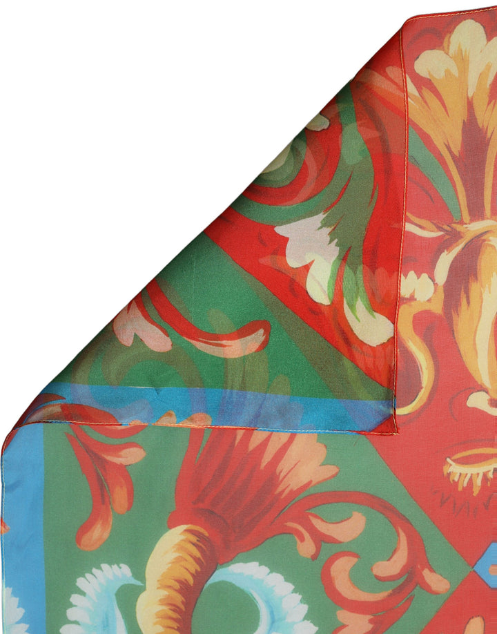 Dolce &amp; Gabbana Multicolor Silk Printed Square Foulard Scarf