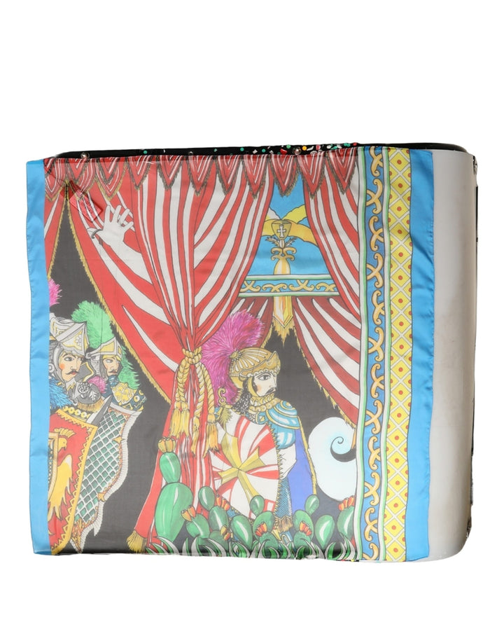 Dolce &amp; Gabbana Multicolor Silk Printed Square Foulard Scarf