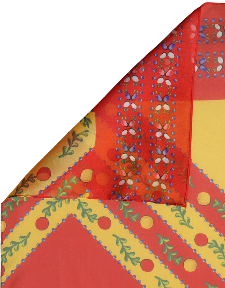 Dolce &amp; Gabbana Multicolor Silk Geometric Square Foulard Scarf