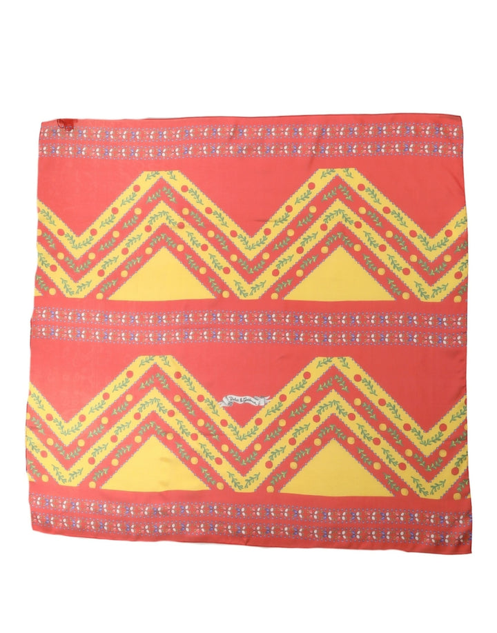 Dolce &amp; Gabbana Multicolor Silk Geometric Square Foulard Scarf