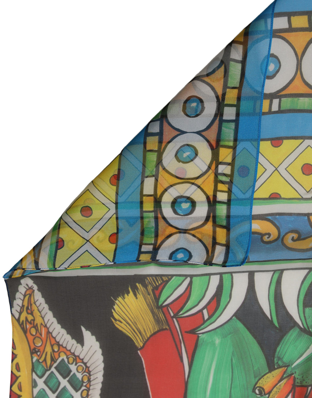 Dolce &amp; Gabbana Multicolor Silk Printed Shawl Stole Scarf