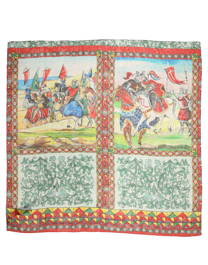 Dolce &amp; Gabbana Multicolor Silk Printed Foulard Scarf