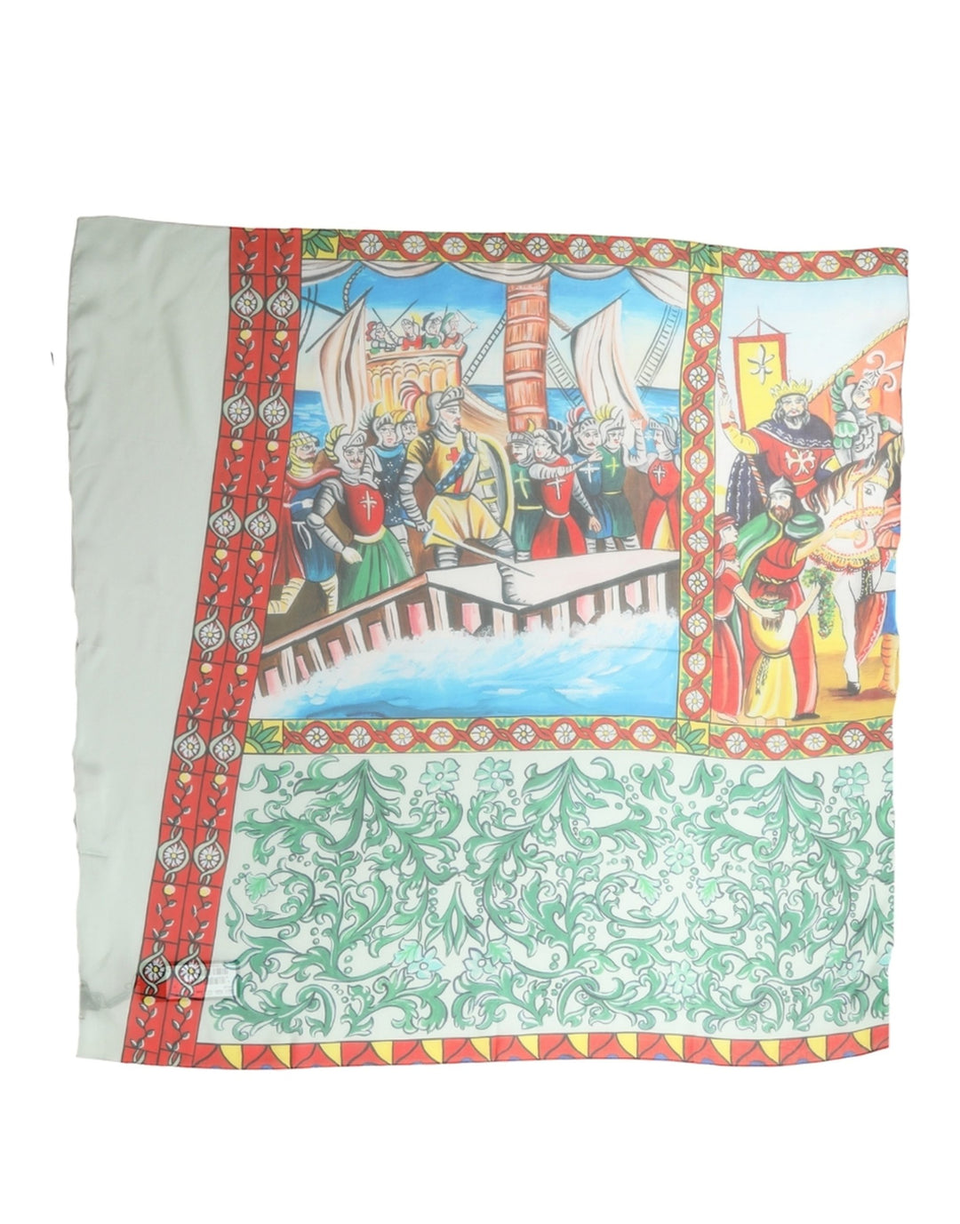 Dolce &amp; Gabbana Multicolor Silk Printed Square Foulard Scarf