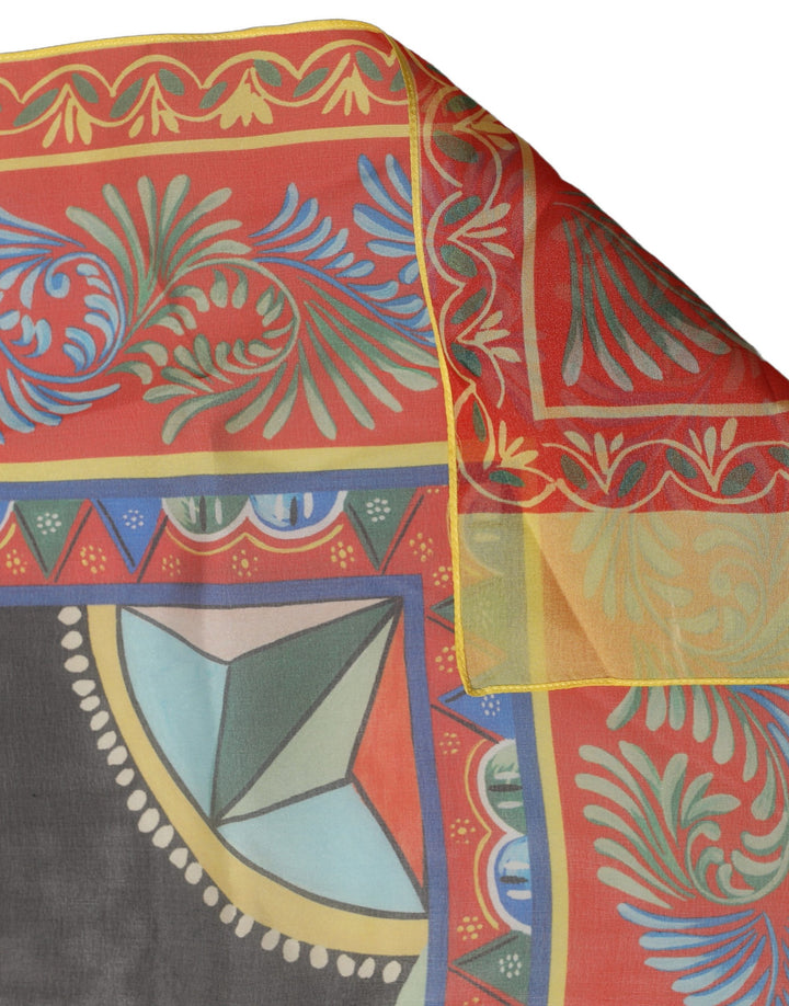 Dolce &amp; Gabbana Multicolor Silk Printed Shawl Stole Scarf