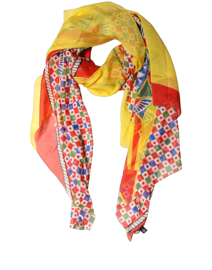 Dolce &amp; Gabbana Multicolor Silk Carretto Shawl Stole Scarf