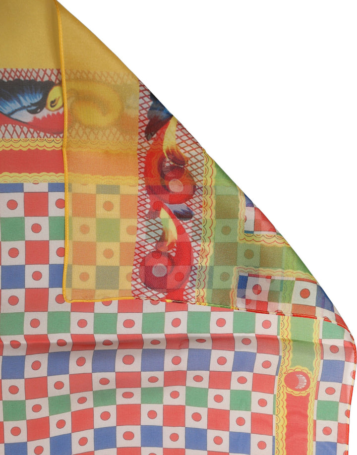 Dolce &amp; Gabbana Multicolor Silk Carretto Print Stole Scarf