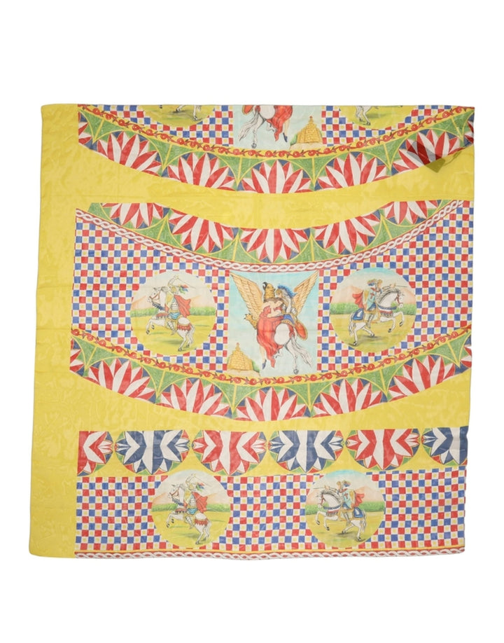 Dolce &amp; Gabbana Multicolor Silk Carretto Foulard Scarf