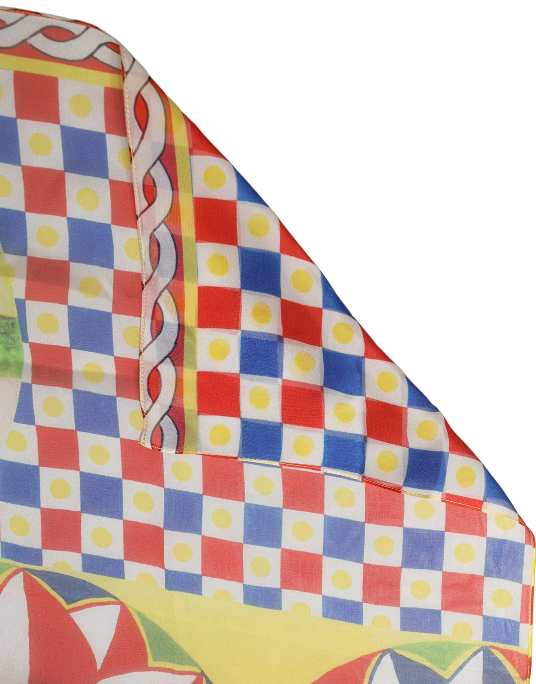 Dolce &amp; Gabbana Multicolor Silk Carretto Foulard Scarf