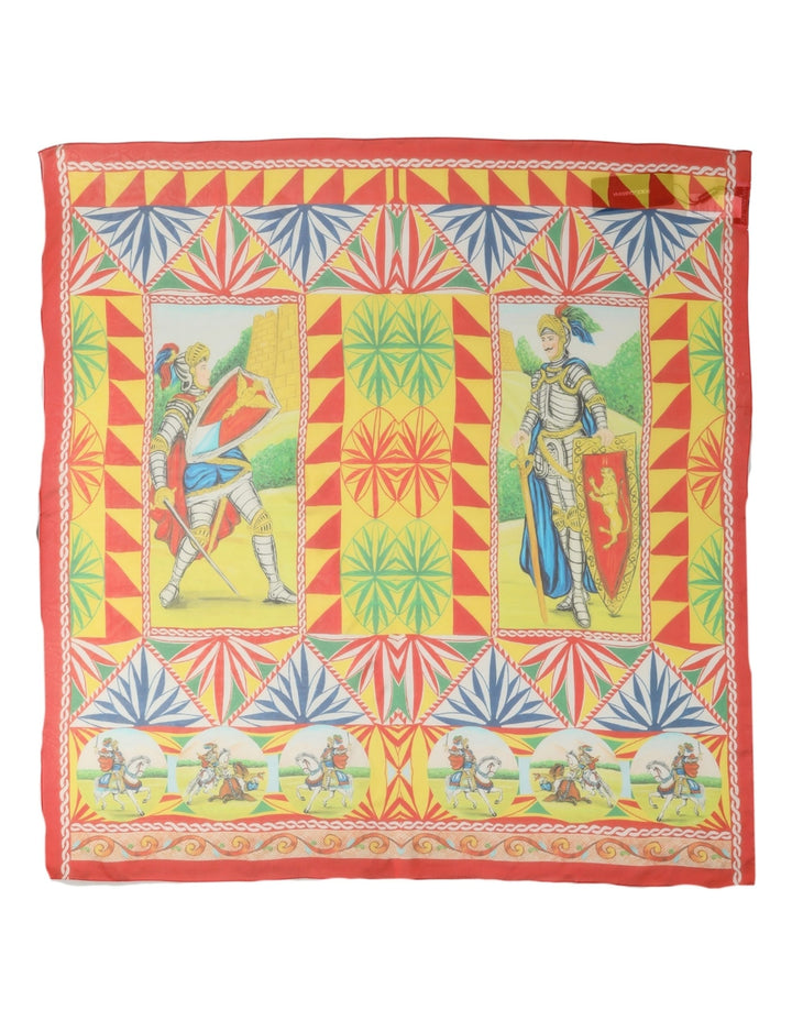 Dolce &amp; Gabbana Multicolor Silk Carretto Print Foulard Scarf