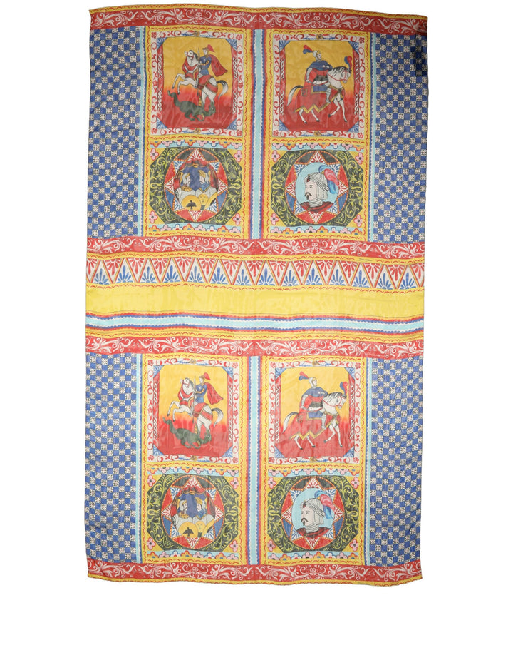 Dolce &amp; Gabbana Multicolor Silk Carretto Shawl Stole Scarf