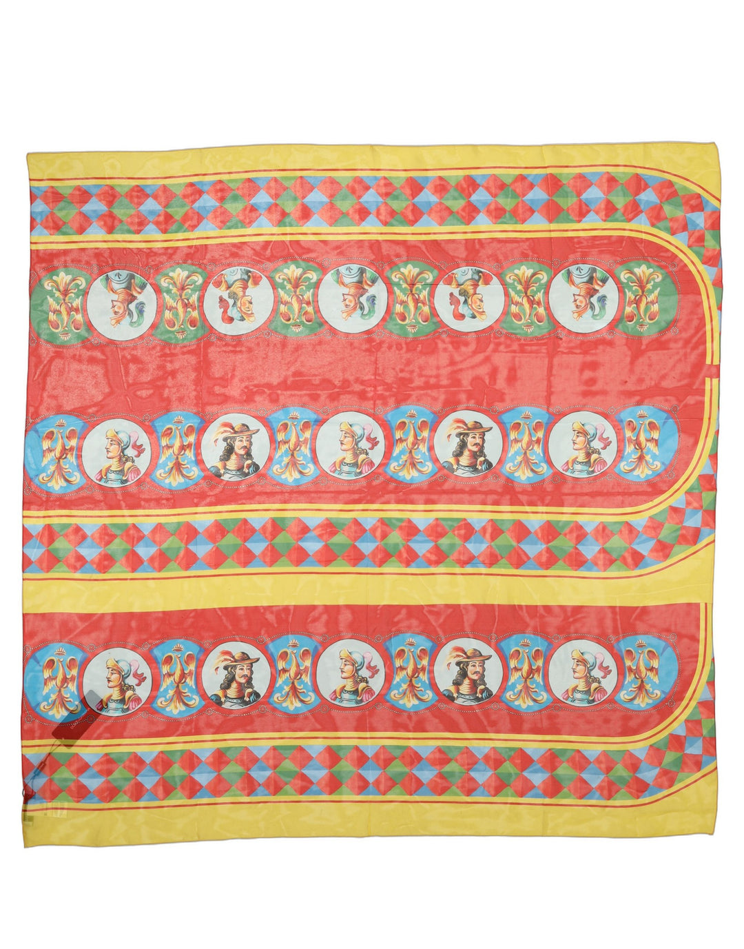 Dolce &amp; Gabbana Multicolor Silk Carretto Print Foulard Scarf