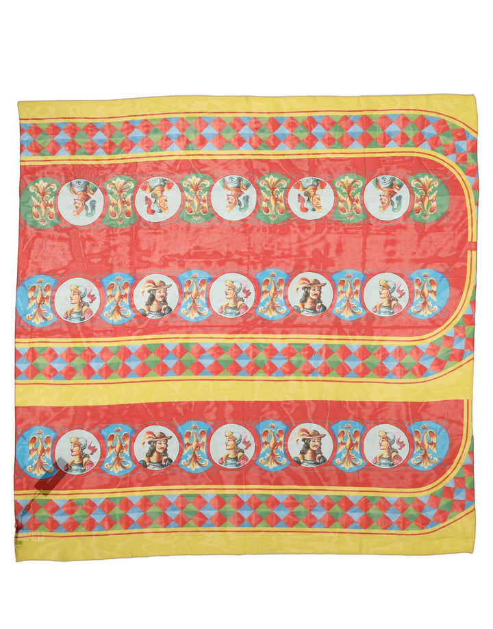 Dolce &amp; Gabbana Multicolor Silk Carretto Print Foulard Scarf